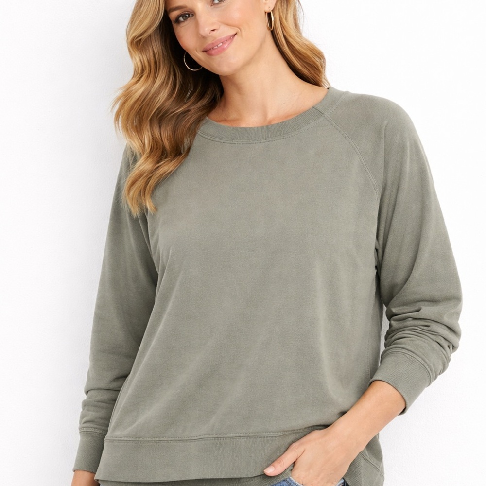 Athleta Olive Green Relaxed Crewneck Sweatshirt L